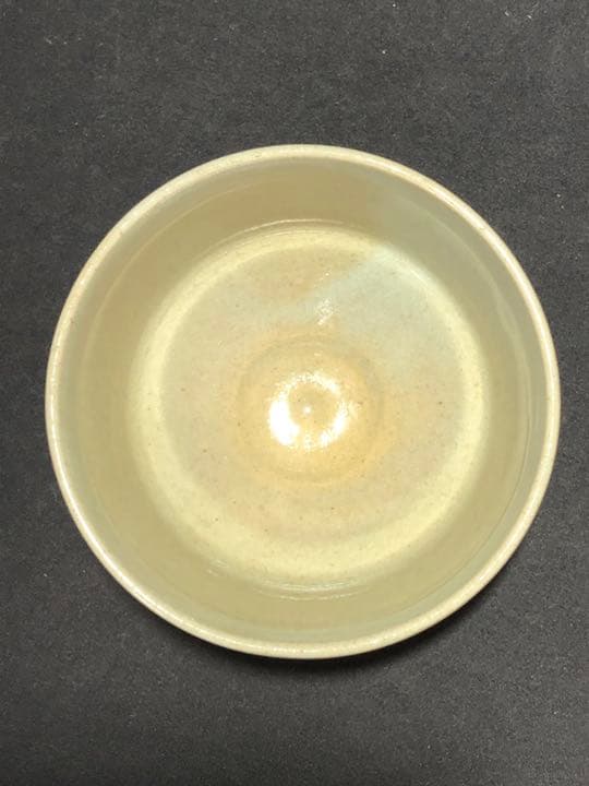 【茶道具】陽炎園 膳所焼灰細色絵松苗茶碗 茶碗A336