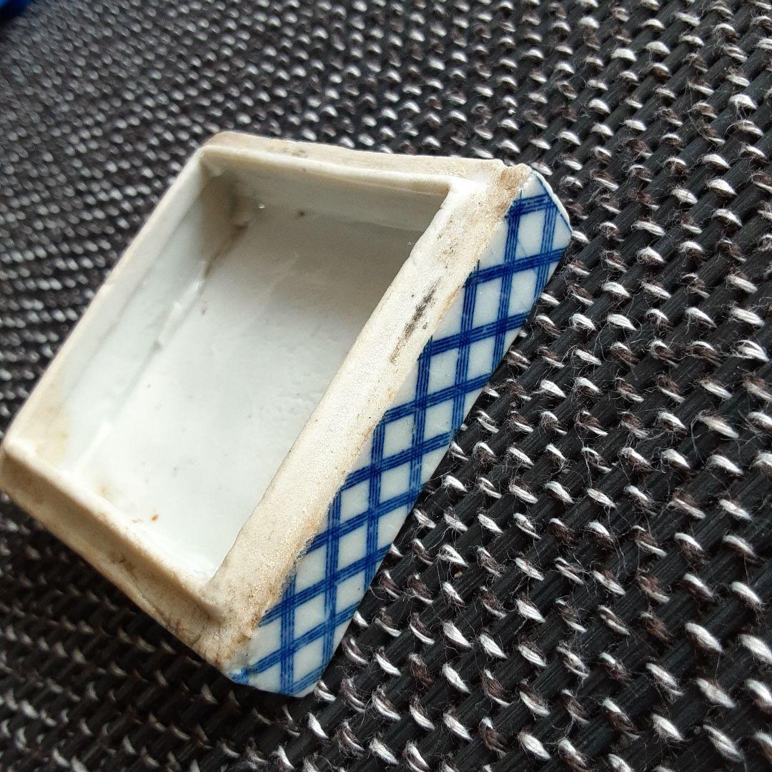 古い陶磁器小箱/幕末明治化粧香水瓶/日本富士山水画小物道具入/里帰り鼻煙壺根付