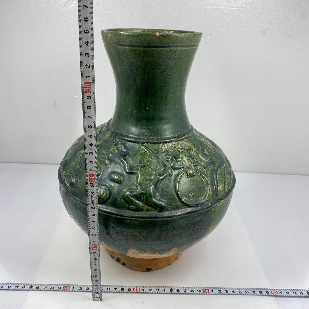 中国漢時代 漢緑釉 大花瓶 高さ約35㎝ タニチ 東里7-0405③ - メルカリ
