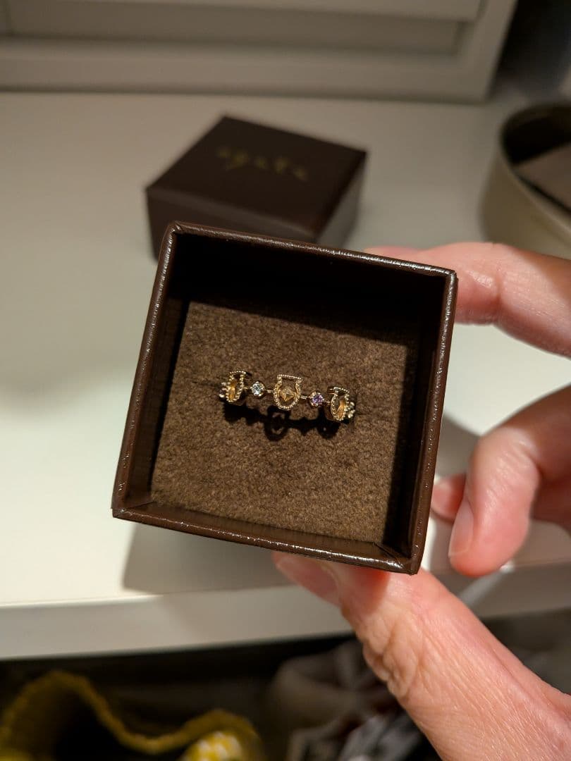 agete リング 水瓶座 K5　アメジスト／アクアマリンリング　正規品