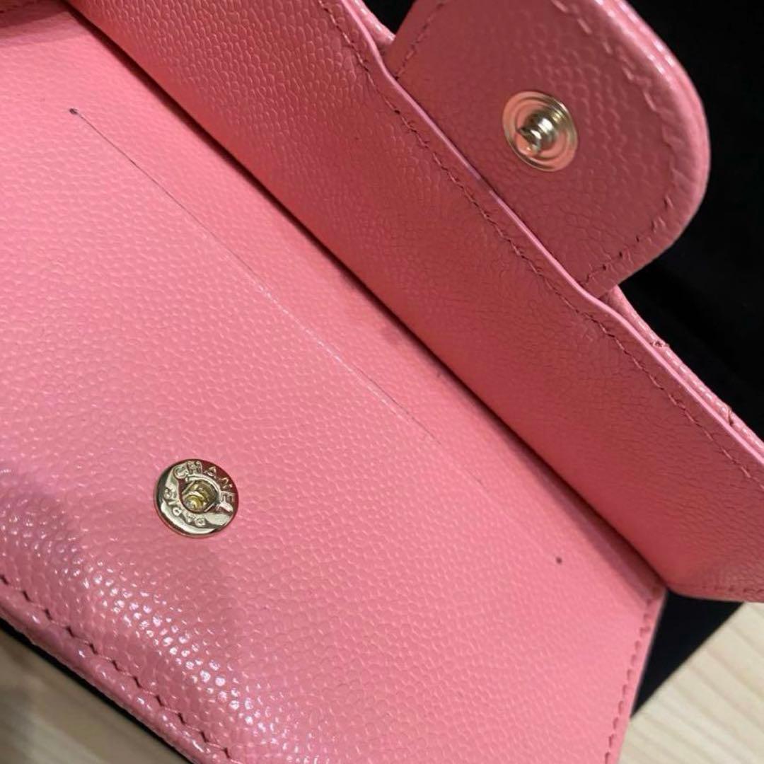 シャネル フラグメントケース マトラッセ　カードケース ピンク