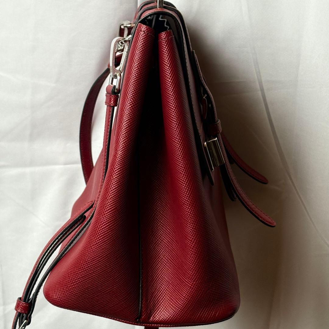 PRADAサフィアーノレザ 2wayバッグ上品高級トート ショルダー極美品