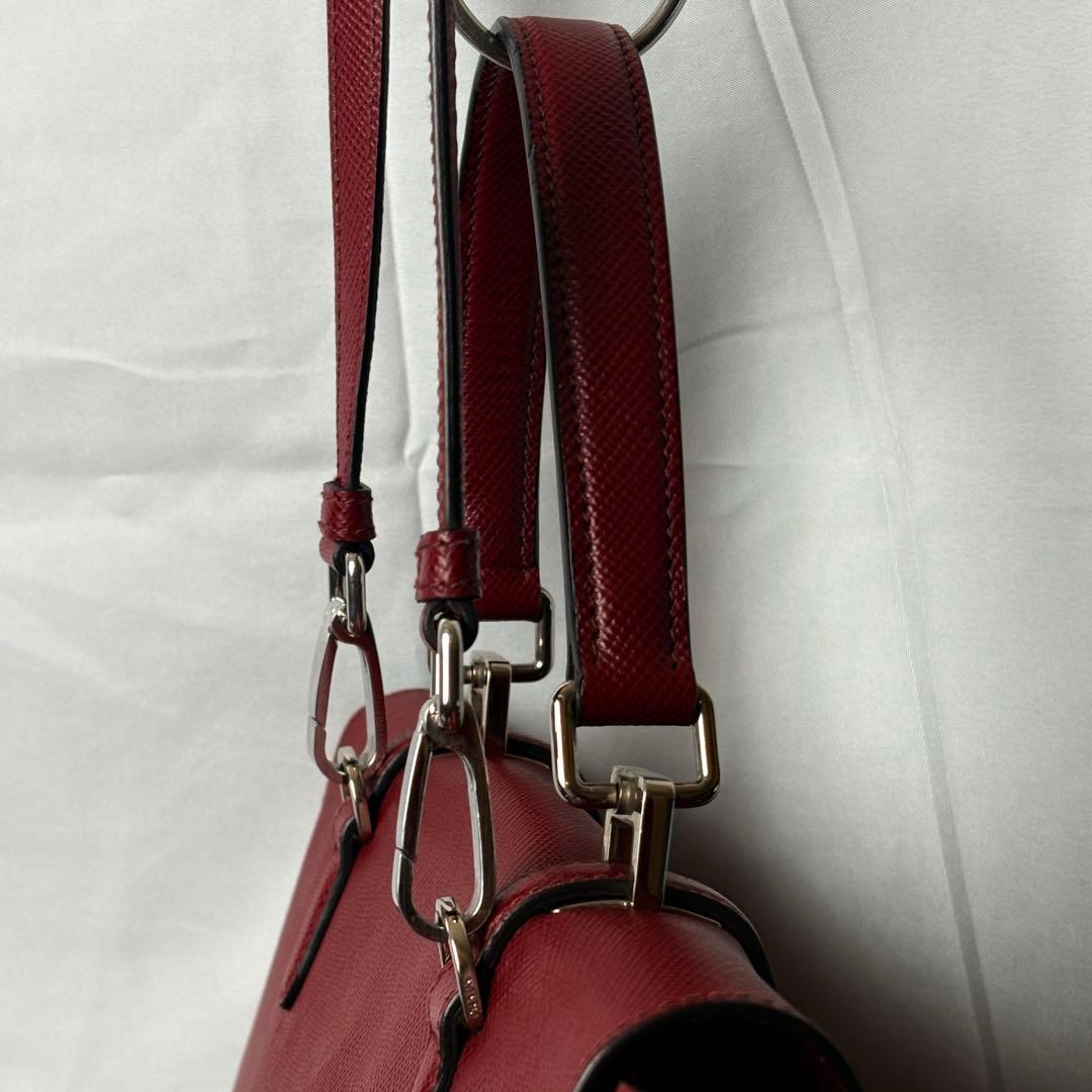 PRADAサフィアーノレザ 2wayバッグ上品高級トート ショルダー極美品