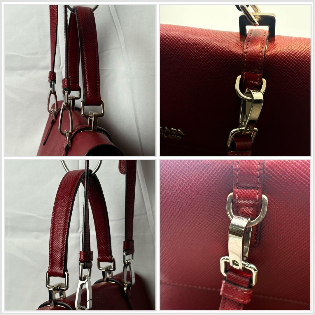 PRADAサフィアーノレザ 2wayバッグ上品高級トート ショルダー極美品