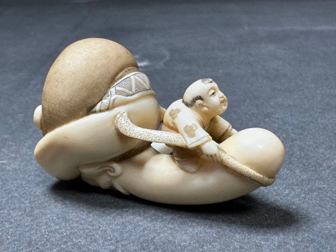 極上根付天然素材アンティーク和彫置物骨董飾り物古美術品 置物