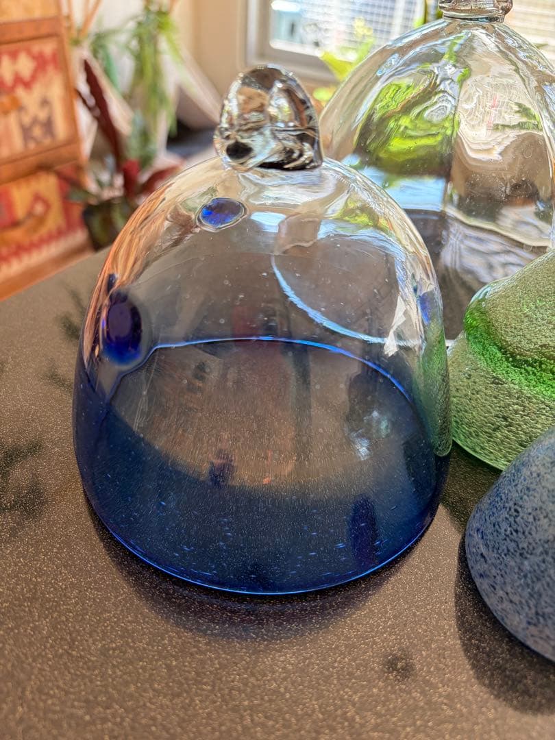 琉球ガラス 稲嶺盛吉 フードカバー 蚊帳 オトーリグラス 稲嶺盛一郎作