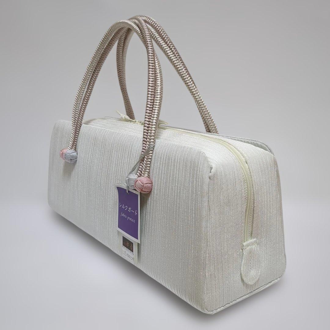 和装バッグ　横長　利休　バッグ　小田巻　　正絹　日本製
