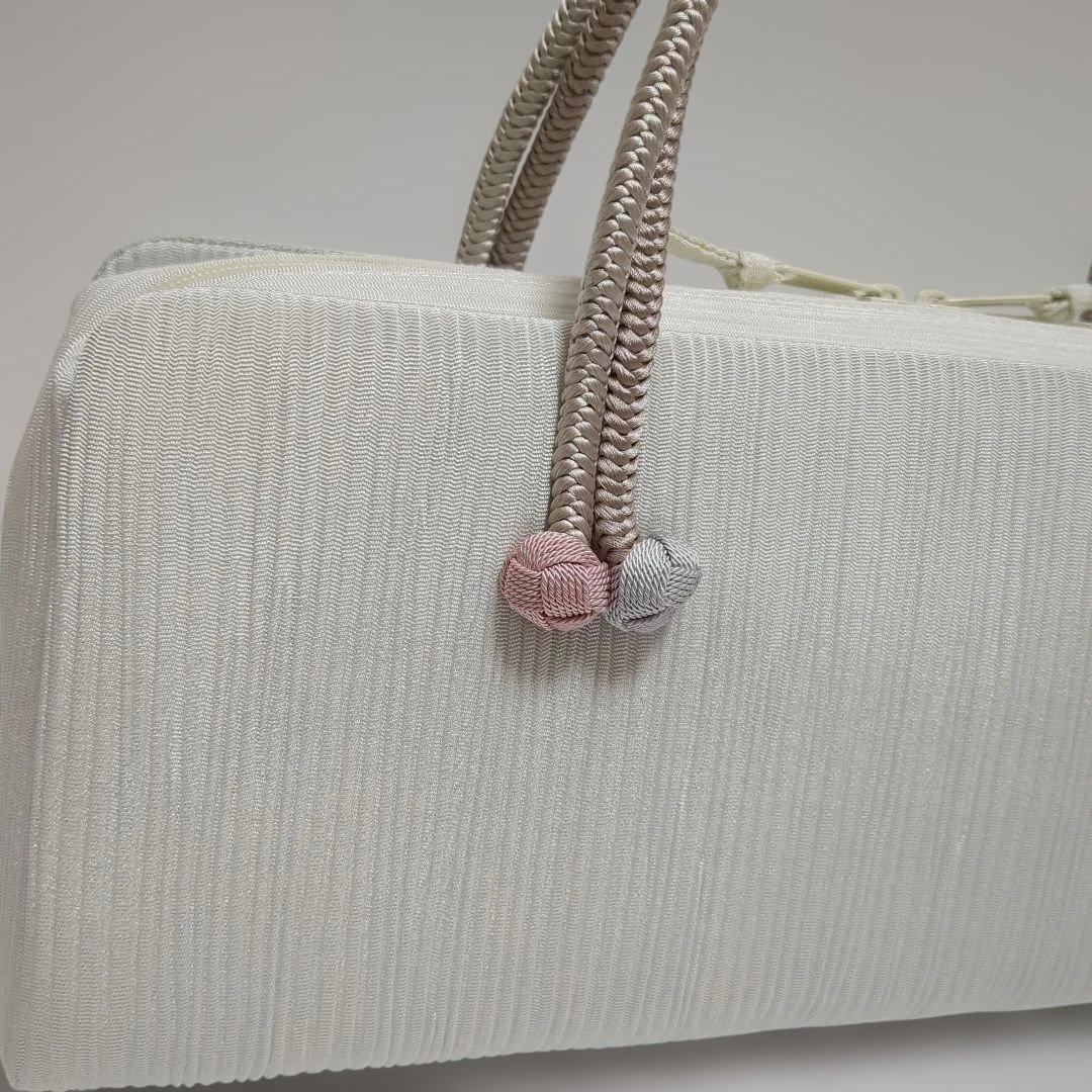 和装バッグ　横長　利休　バッグ　小田巻　　正絹　日本製