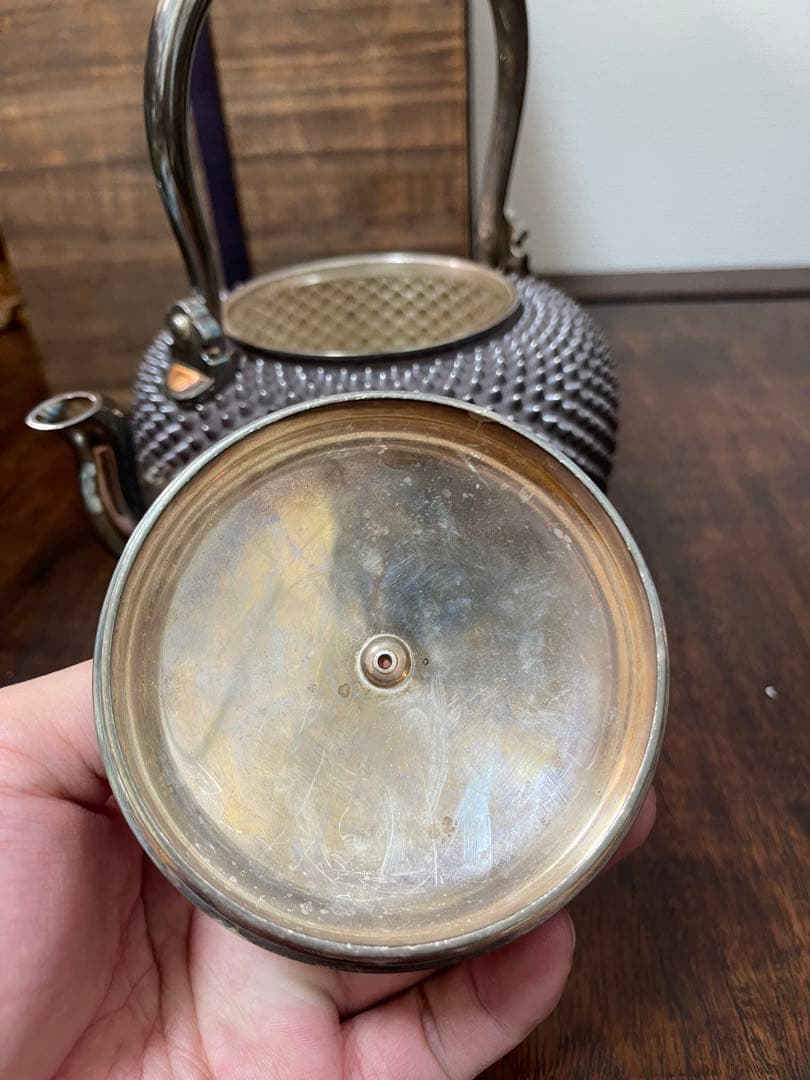 銀瓶 純銀 あられ 木箱付き 652g 骨董古美術