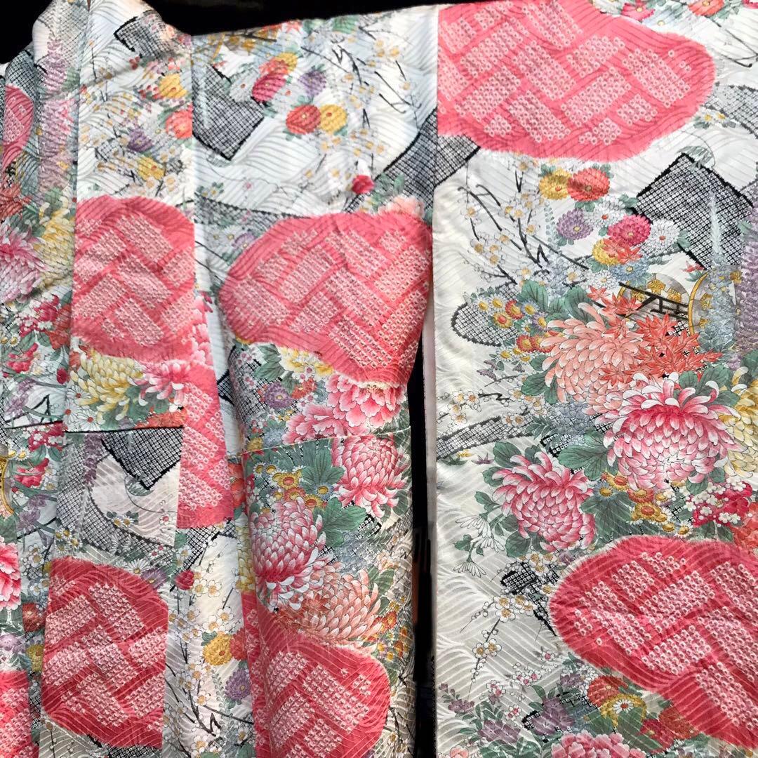 最高級 ブランド 千總 振袖 美品 Sサイズ 絞り 花柄 ピンクと白 - メルカリ