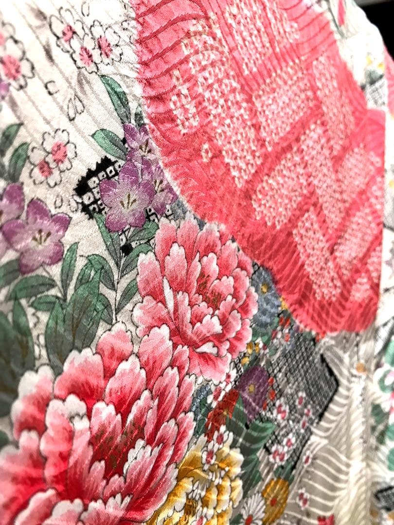 最高級 ブランド 千總 振袖 美品 Sサイズ 絞り 花柄 ピンクと白 - メルカリ