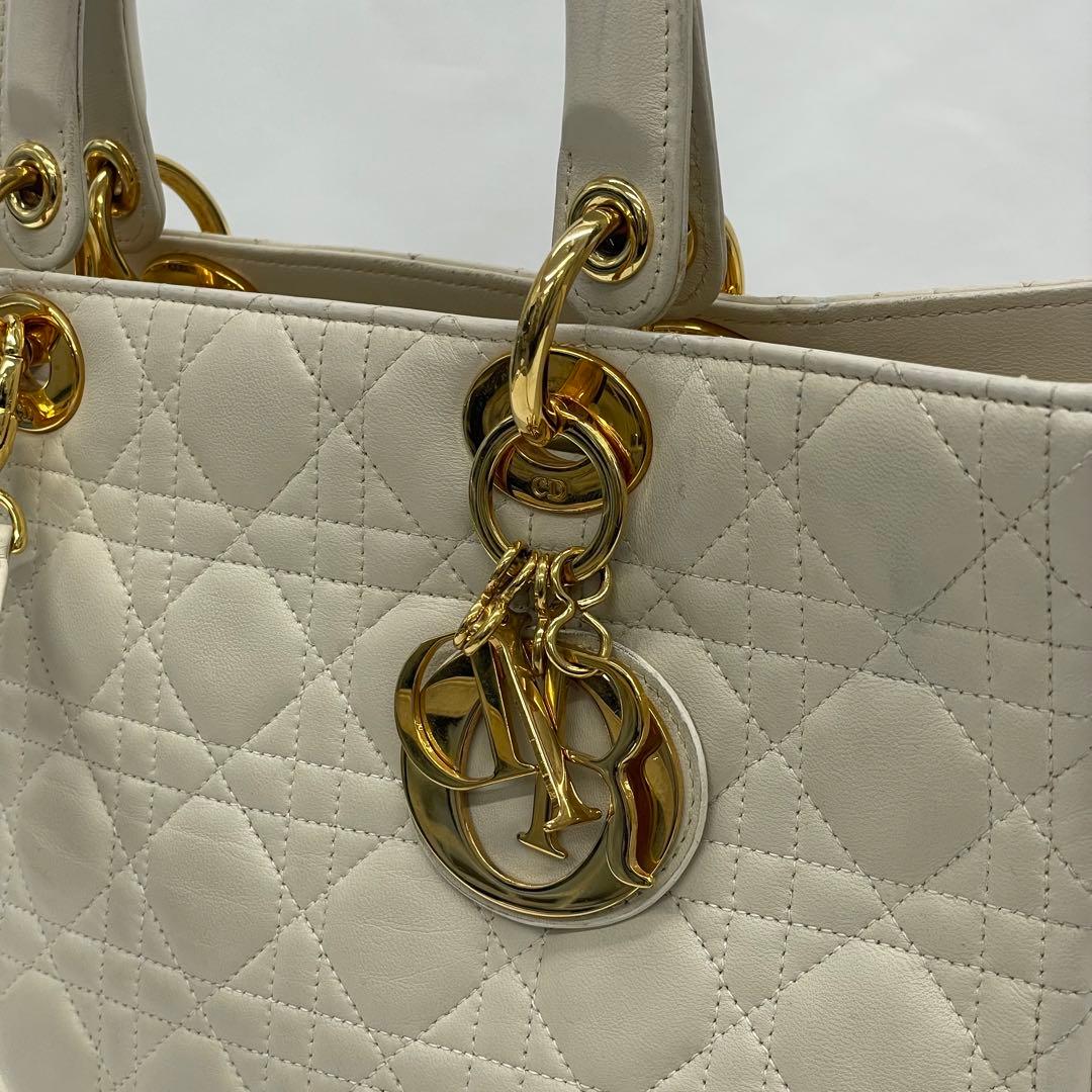 美品✨Dior レディディオール 2way ハンドバッグ ホワイト アイボリー