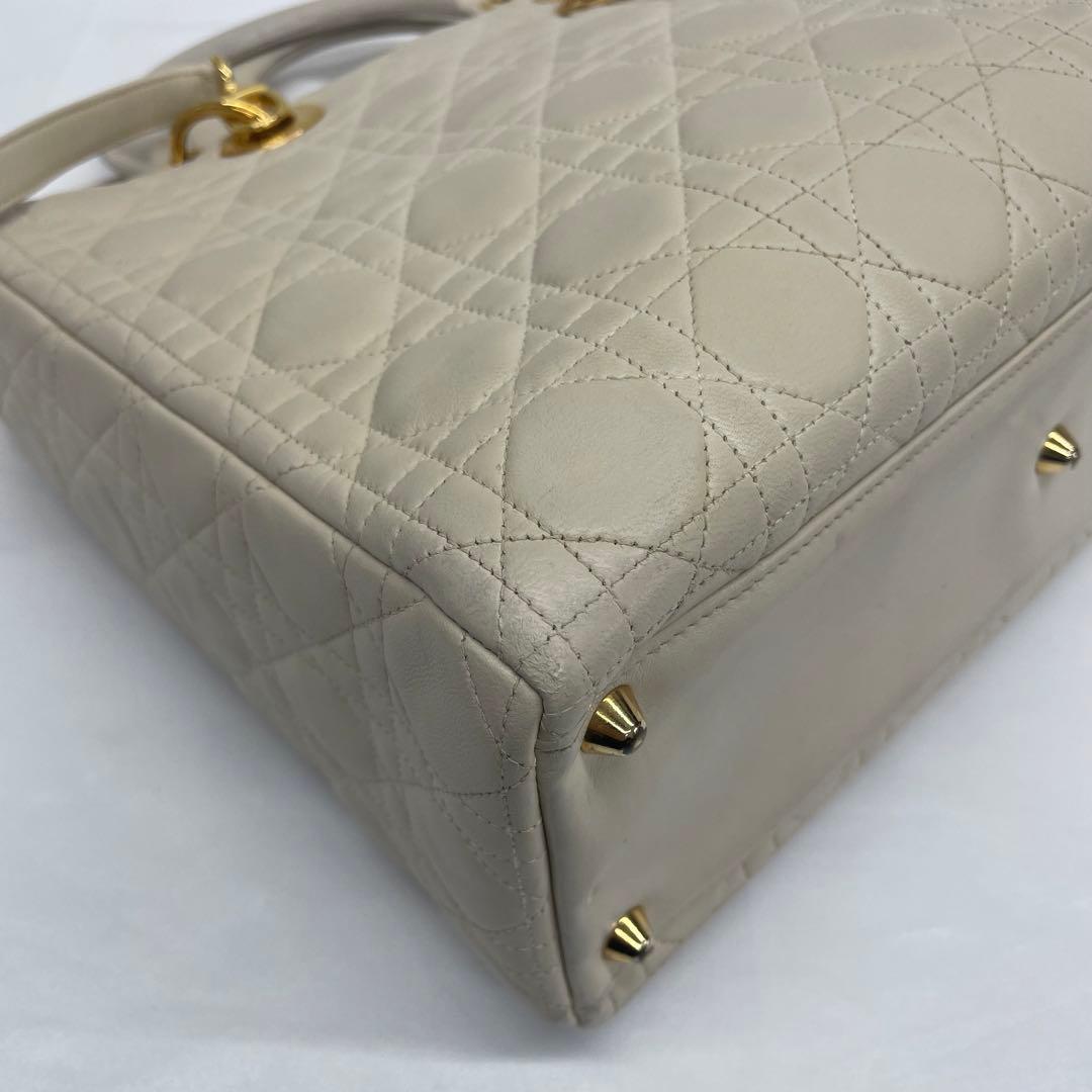 美品✨Dior レディディオール 2way ハンドバッグ ホワイト アイボリー