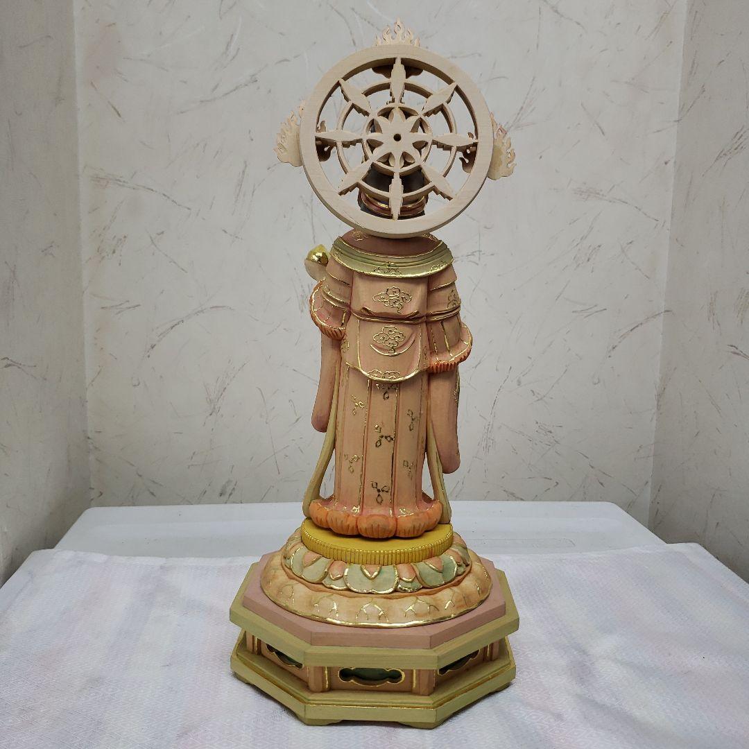 Bフライデー蔵出し特価 美しい仏像☆ヒバ材 淡彩色錐金 吉祥天6