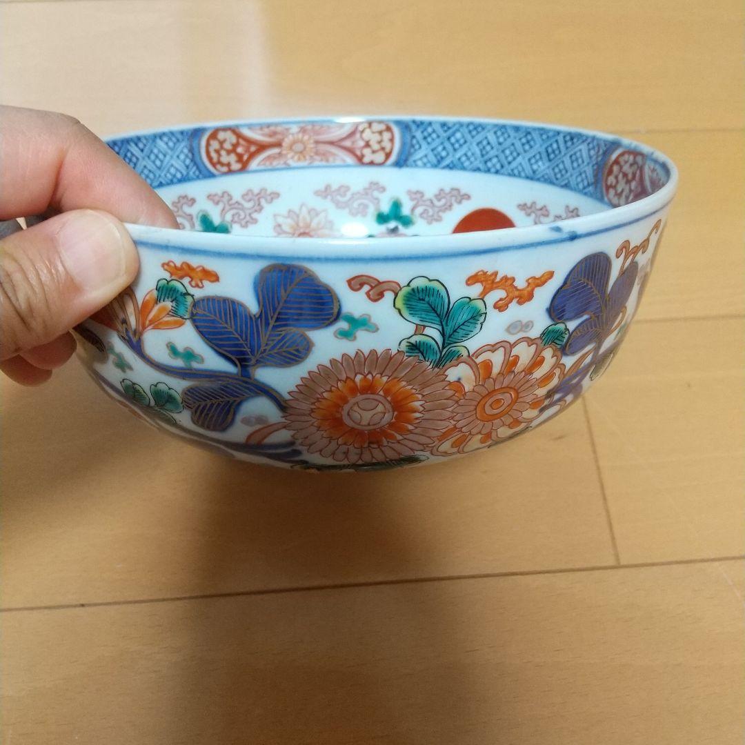 古伊万里、赤玉、金彩、丸鉢、19センチ