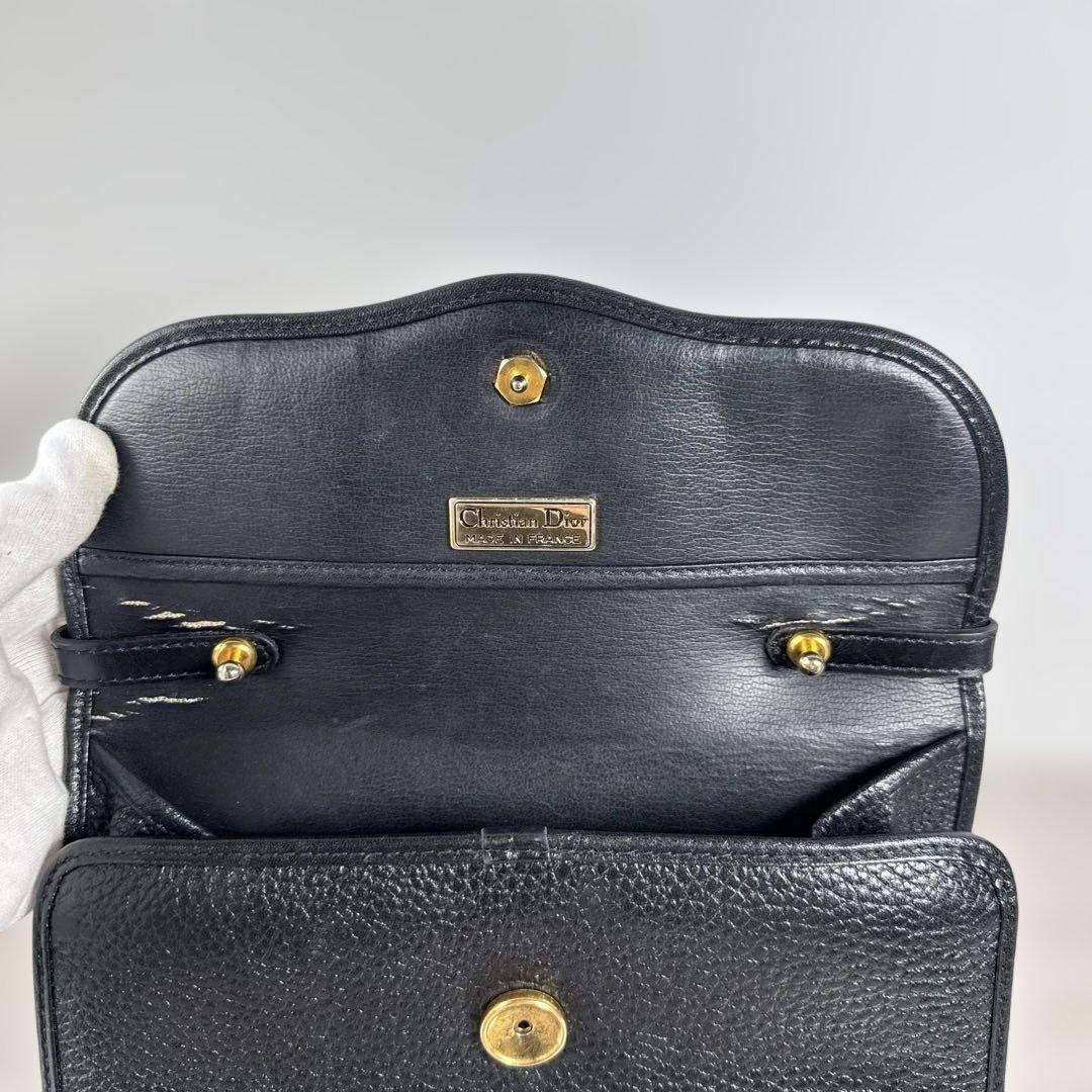 クリスチャンディオール　ハンドバッグ　レザー　ブラック