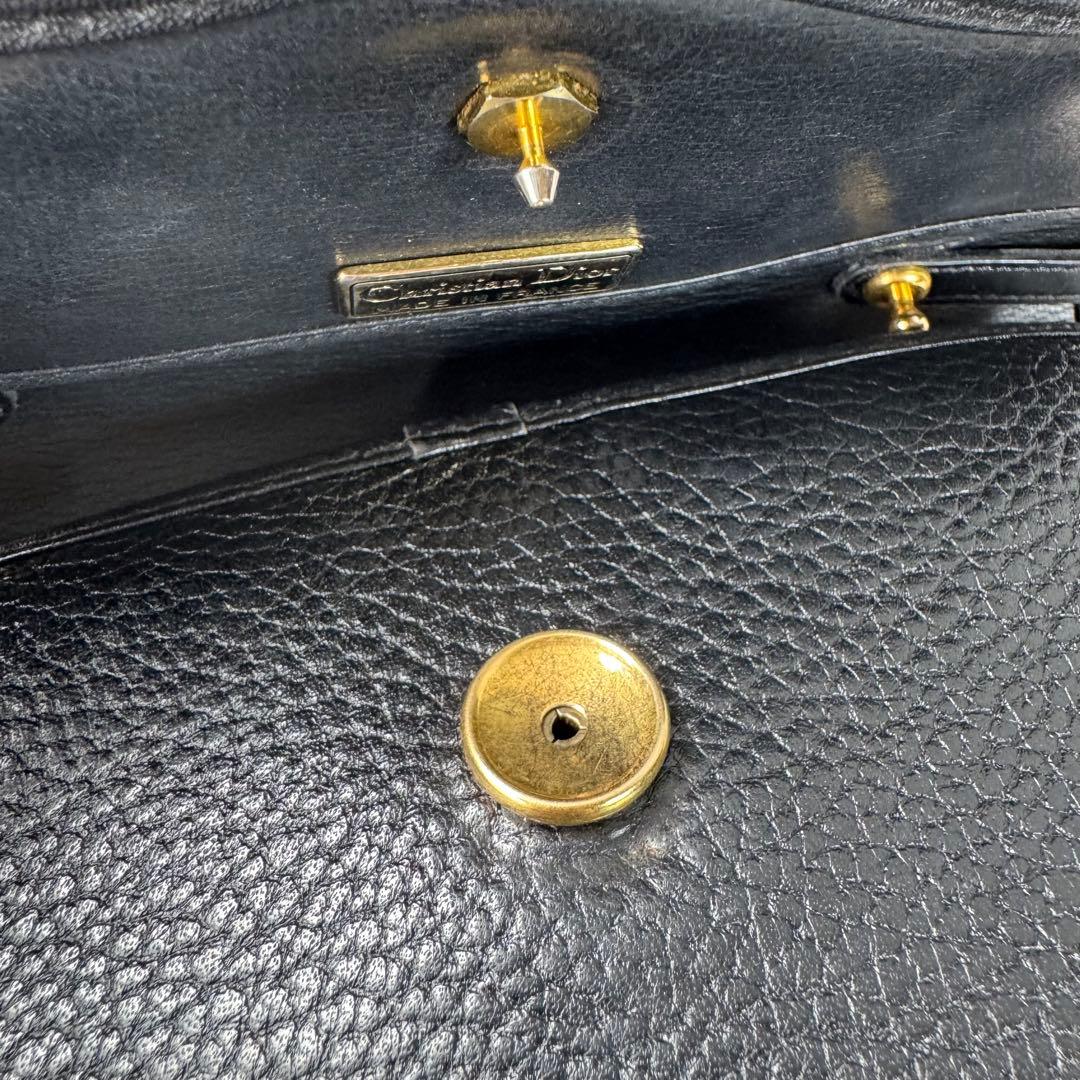 クリスチャンディオール　ハンドバッグ　レザー　ブラック