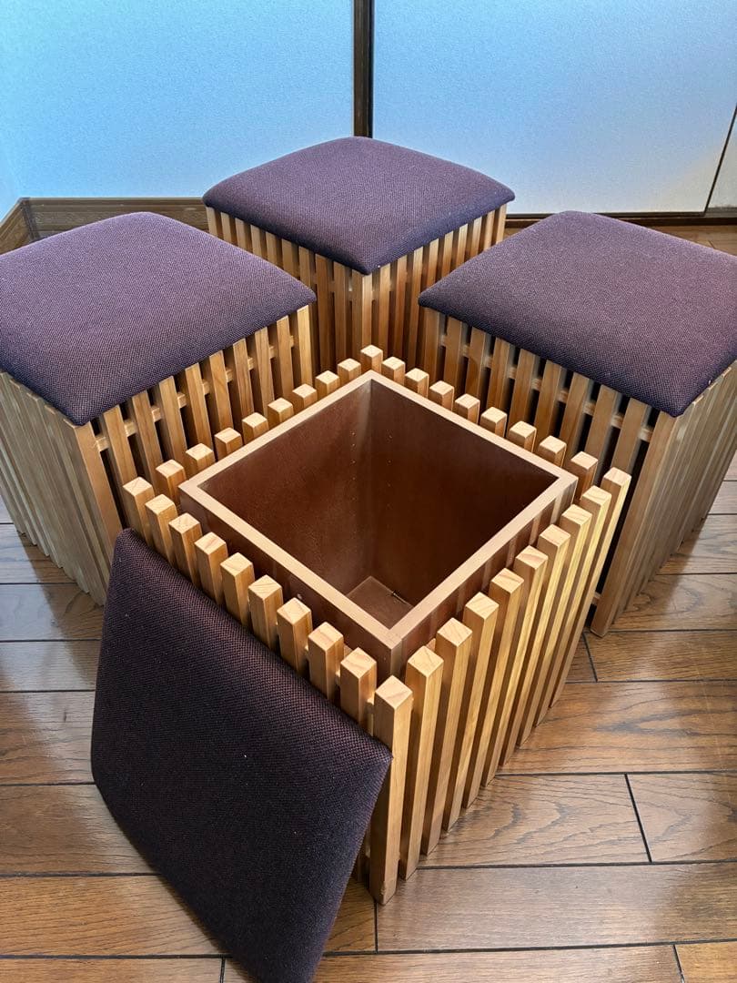 田*子様 収納付き木製スツール　4個セット