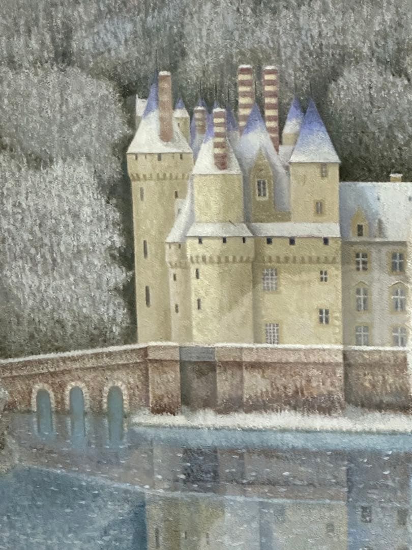 古城 肉筆 油彩 大型絵画 勝呂隆光 風景画 美術品 インテリア 真作保証