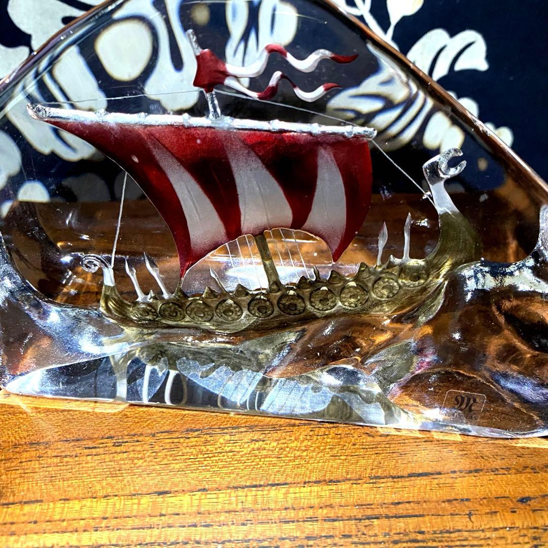 MALERAS スウェーデンガラス作家 マッツ・ヨナソン バイキング船 海賊船