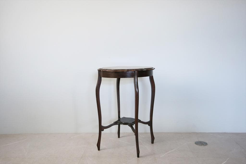 英国アンティーク木製サイドテーブル/オケージョナル机/飾り棚/花台(91