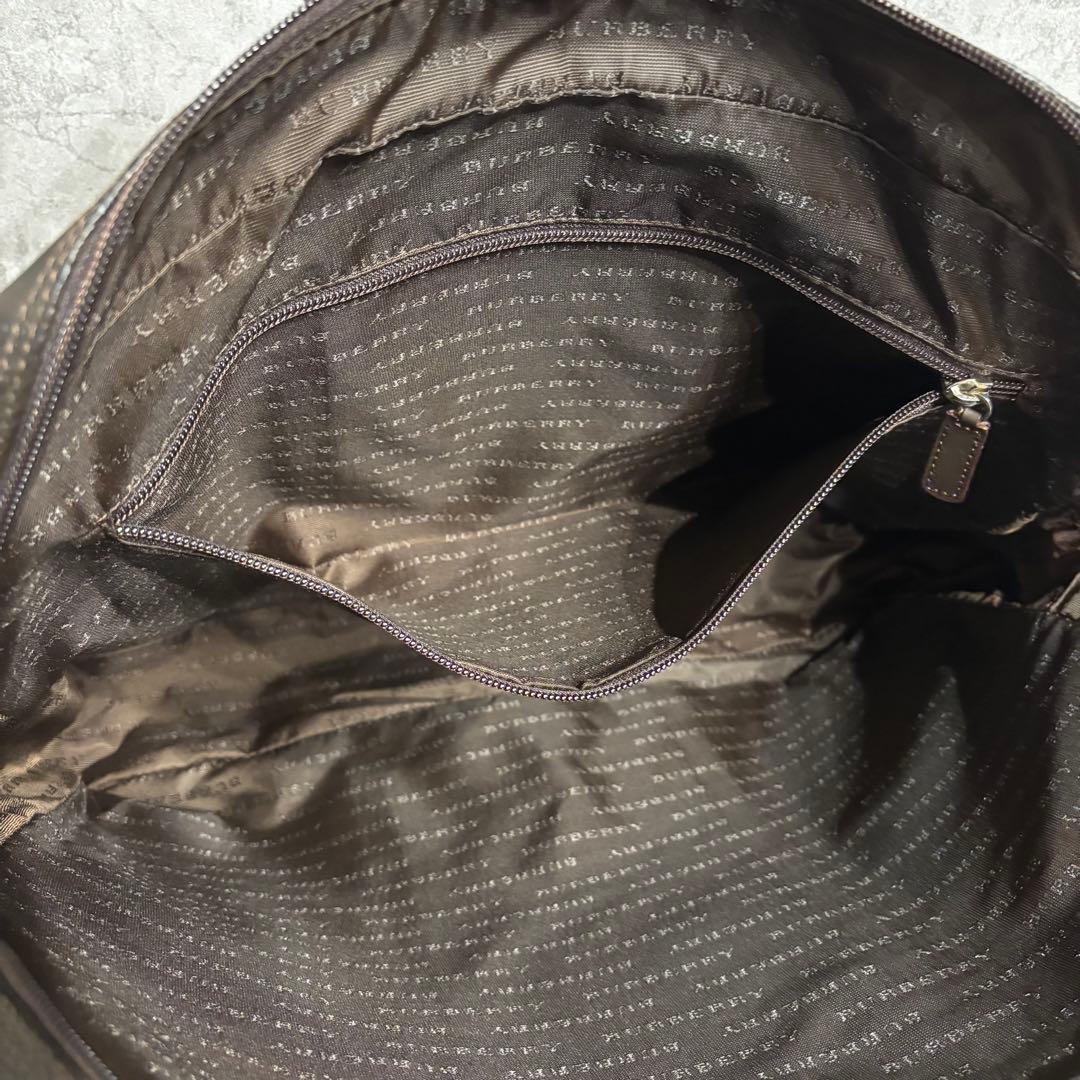 バーバリー ロンドン ビジネスバッグ チェック柄 ブラウン