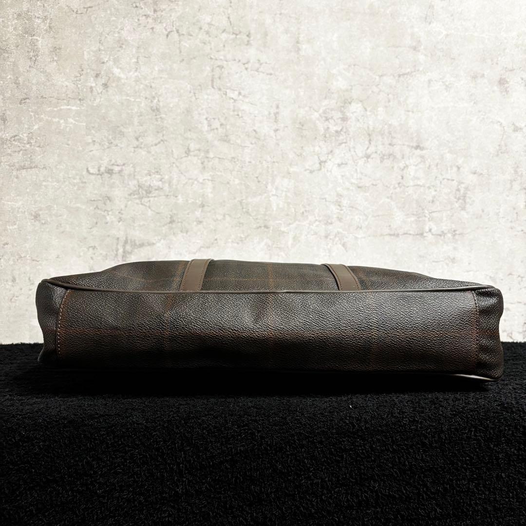 バーバリー ロンドン ビジネスバッグ チェック柄 ブラウン