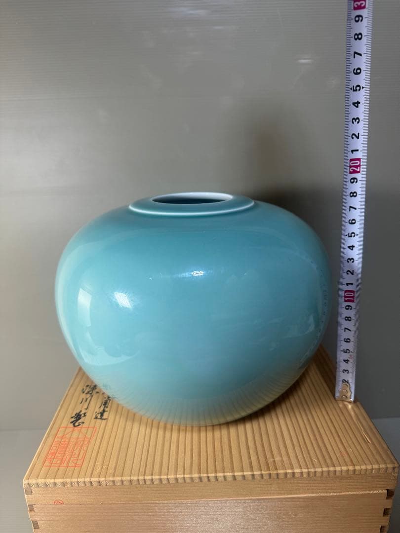 2501 深川製磁 青磁 花瓶 未使用 - メルカリ