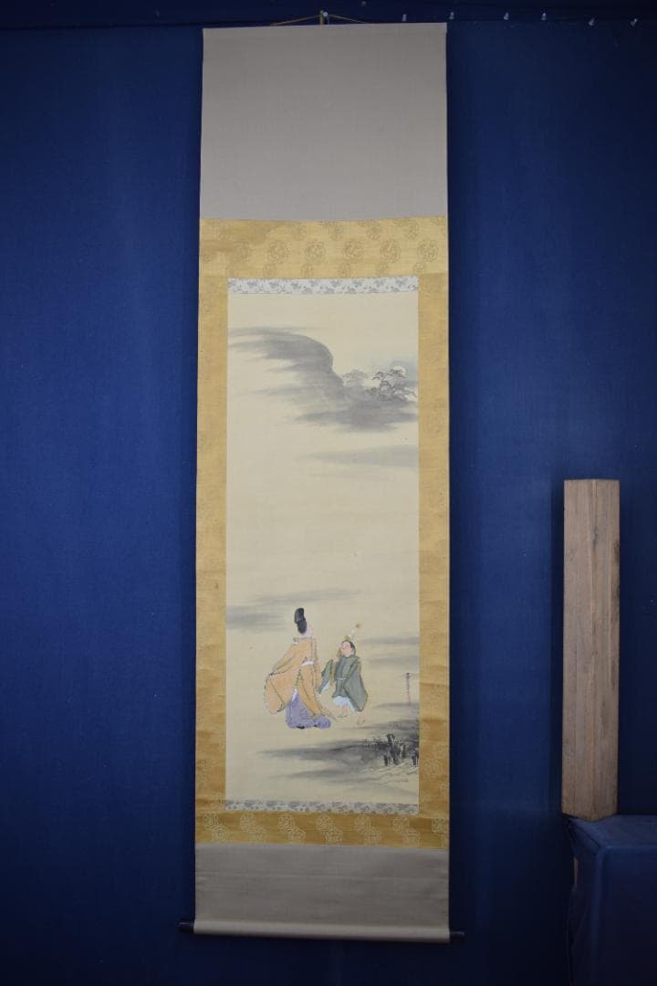 真作】土佐光孚/山水高士人物図/東下り図/掛軸☆宝船☆