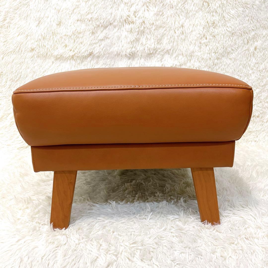 karimoku カリモク レザー 本革 スツール オットマン 美品