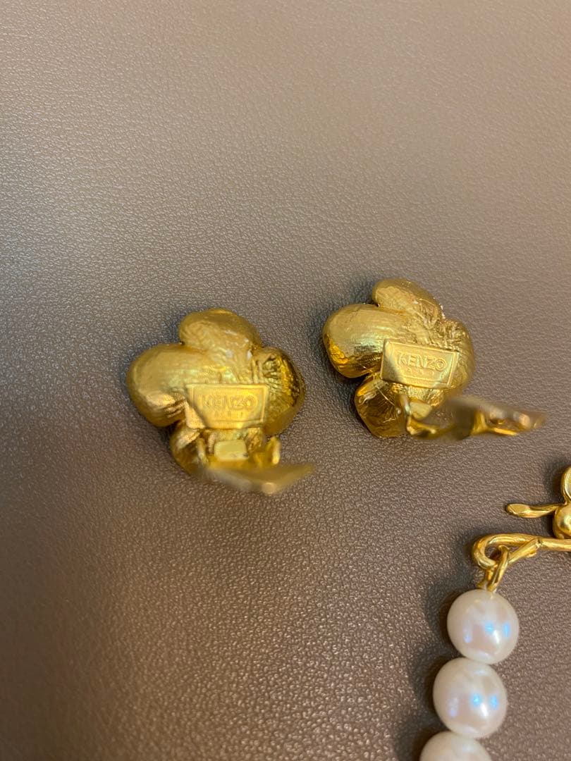 KENZO ケンゾー ヴィンテージ パール ネックレス イヤリング セット