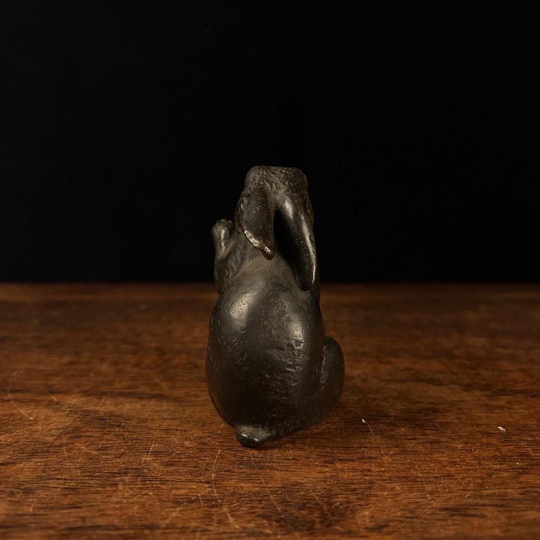 中国古美術　古銅 兎 置物Q-940