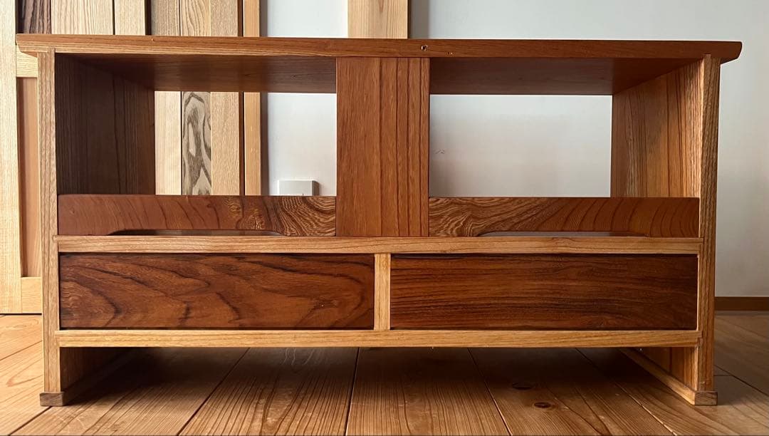 サ*ん様 美品送料込ケヤキ 欅の無垢材 テレビボード サイド