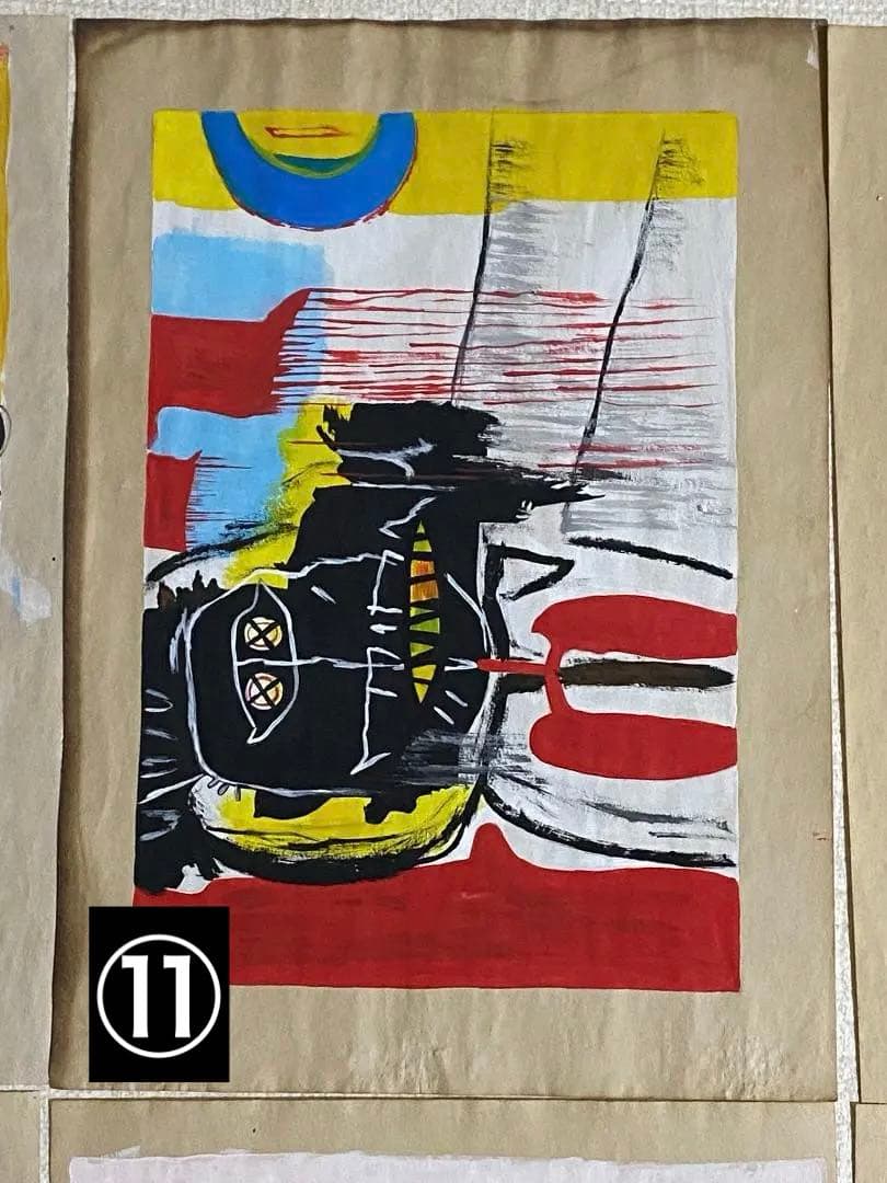 まとめ売り8枚】模写 肉筆 サインあり ジャン・ミシェル・バスキア 油彩