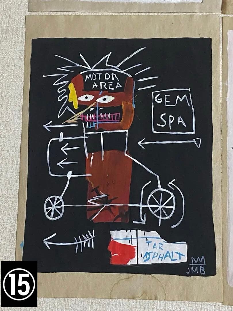 まとめ売り8枚】模写 肉筆 サインあり ジャン・ミシェル・バスキア 油彩