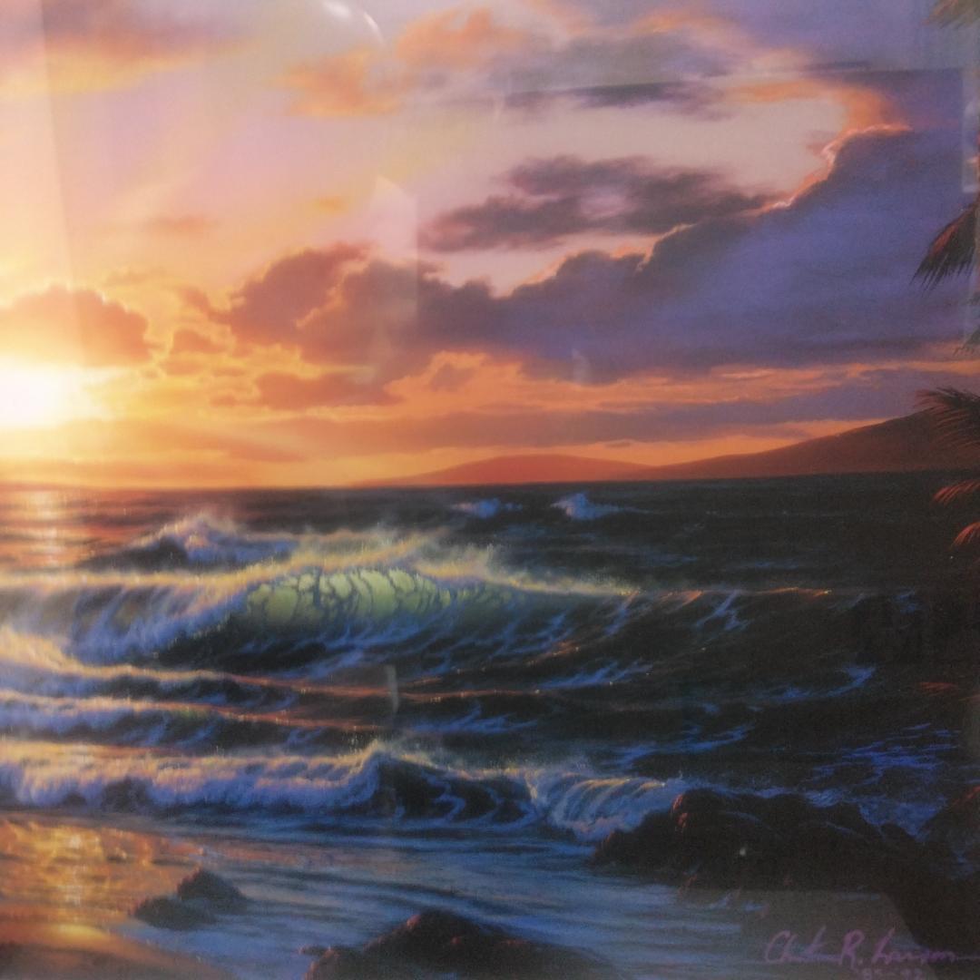 クリスチャン・リース・ラッセン　ロマンスオブザシー　中古　大判額装アートポスター