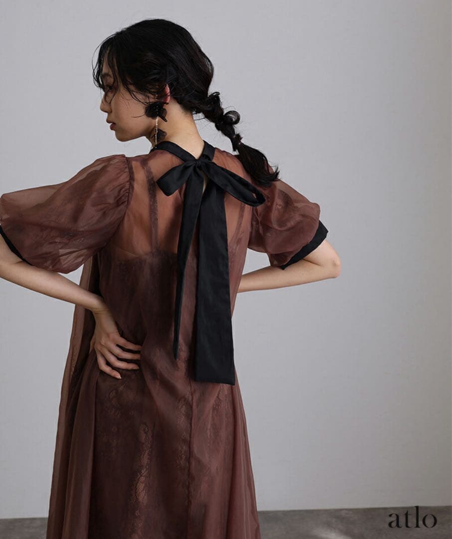 atlo パーティードレス オケージョンドレス ブラウン Mサイズ - メルカリ
