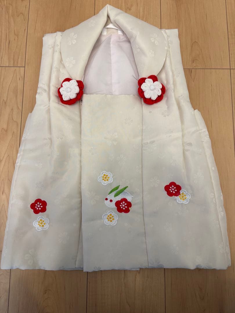 小町キッズ　　七五三　花柄　着物　白　被布セット　卒園式　袴　入学式スーツ