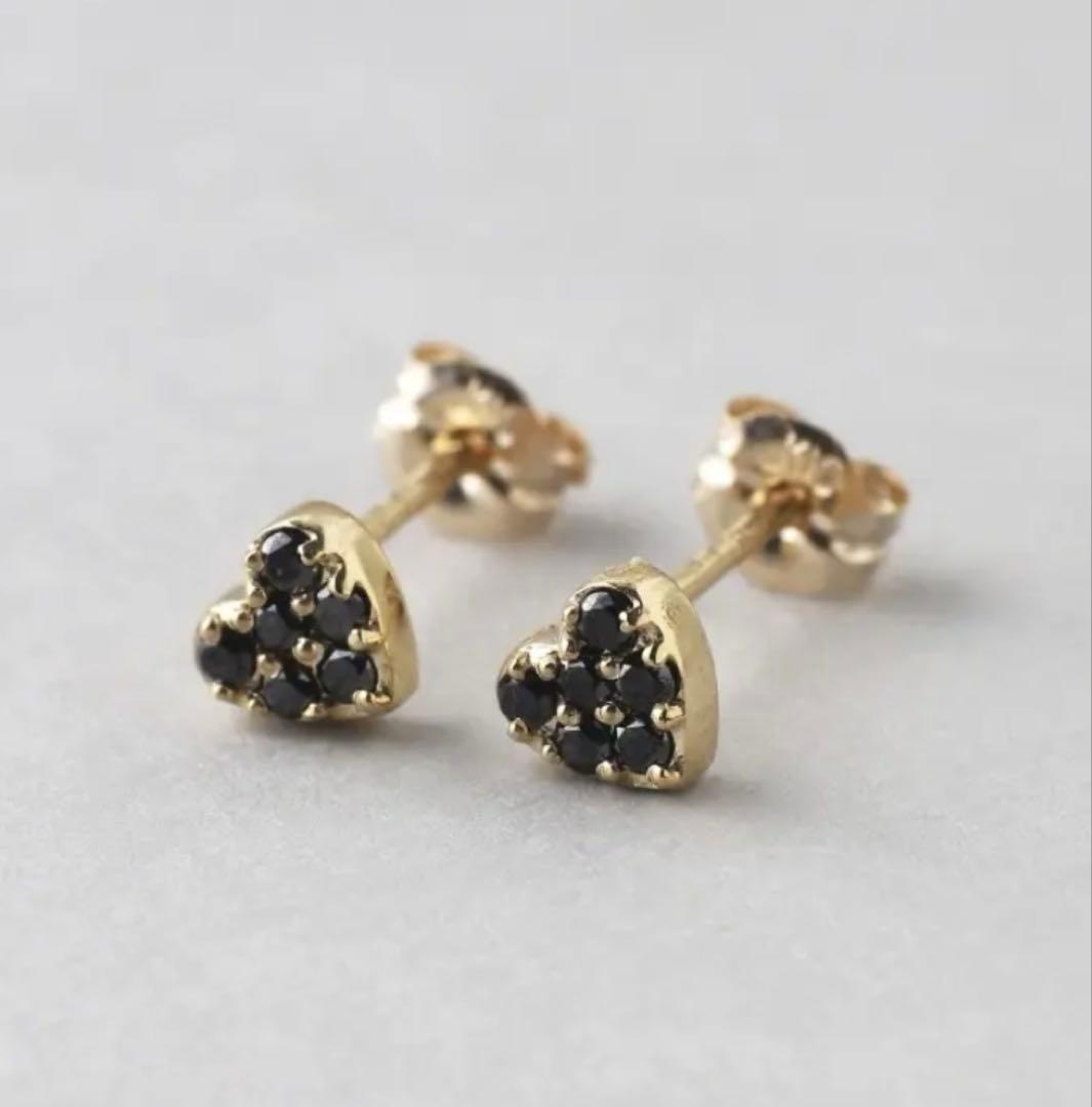 新品未使用】ブラックダイヤハートピアス シエナロゼ k10 - メルカリ