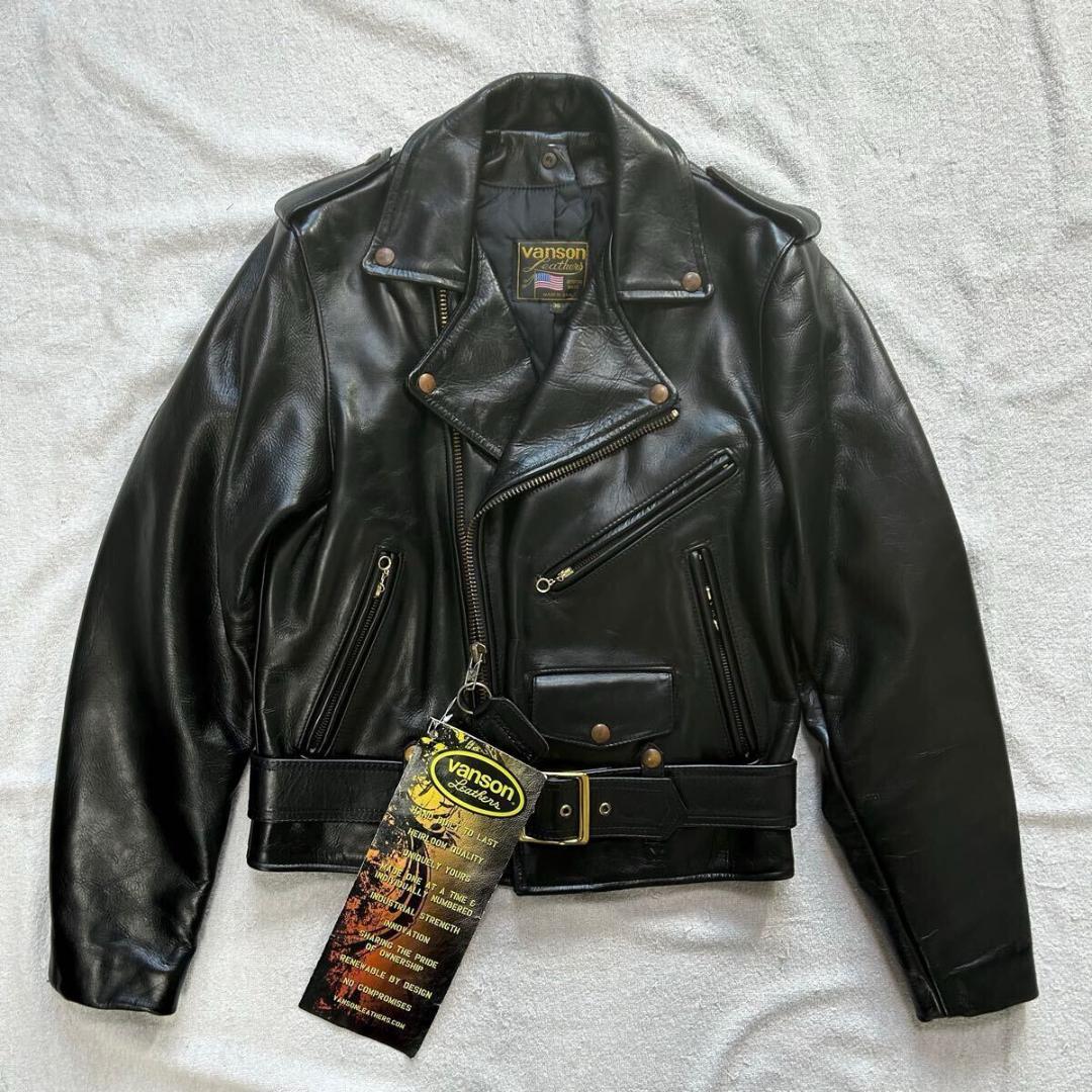 ☆希少 新品 USA製 VANSON ダブルライダース レザージャケット C2