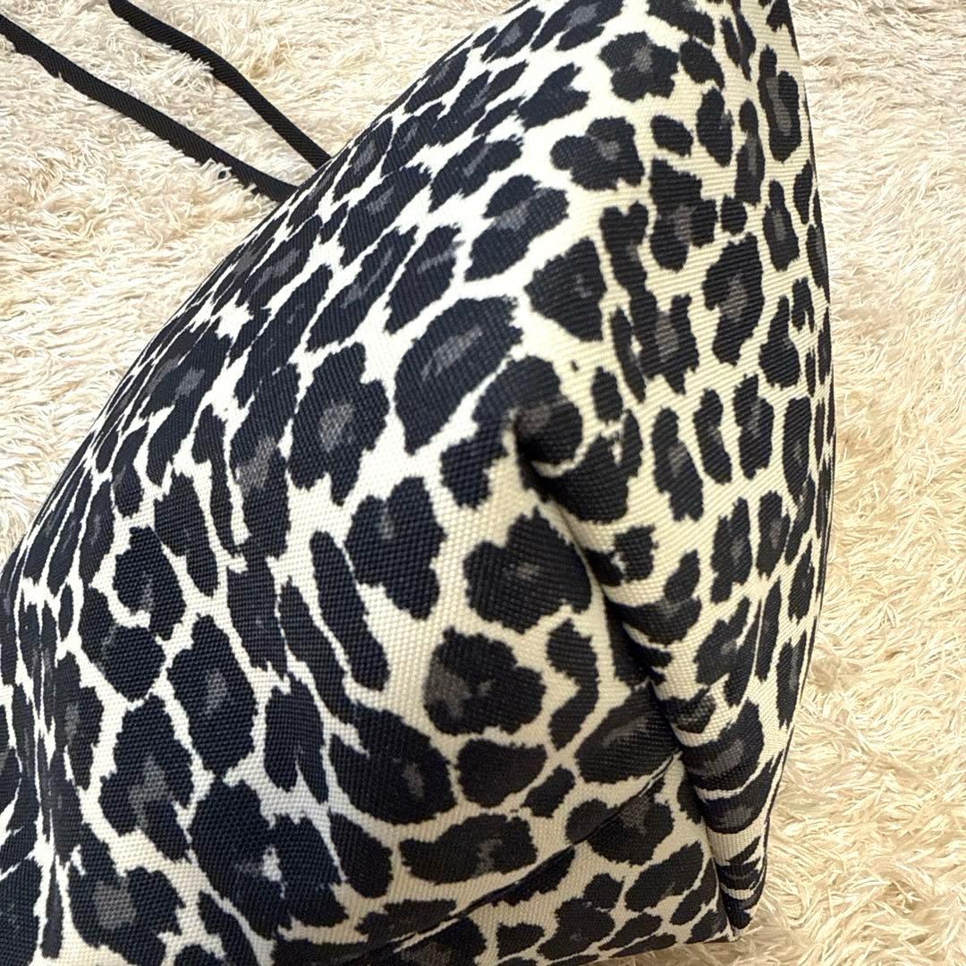 【美品】エルベシャプリエ 舟型ショルダーバッグ S パンサーブラン