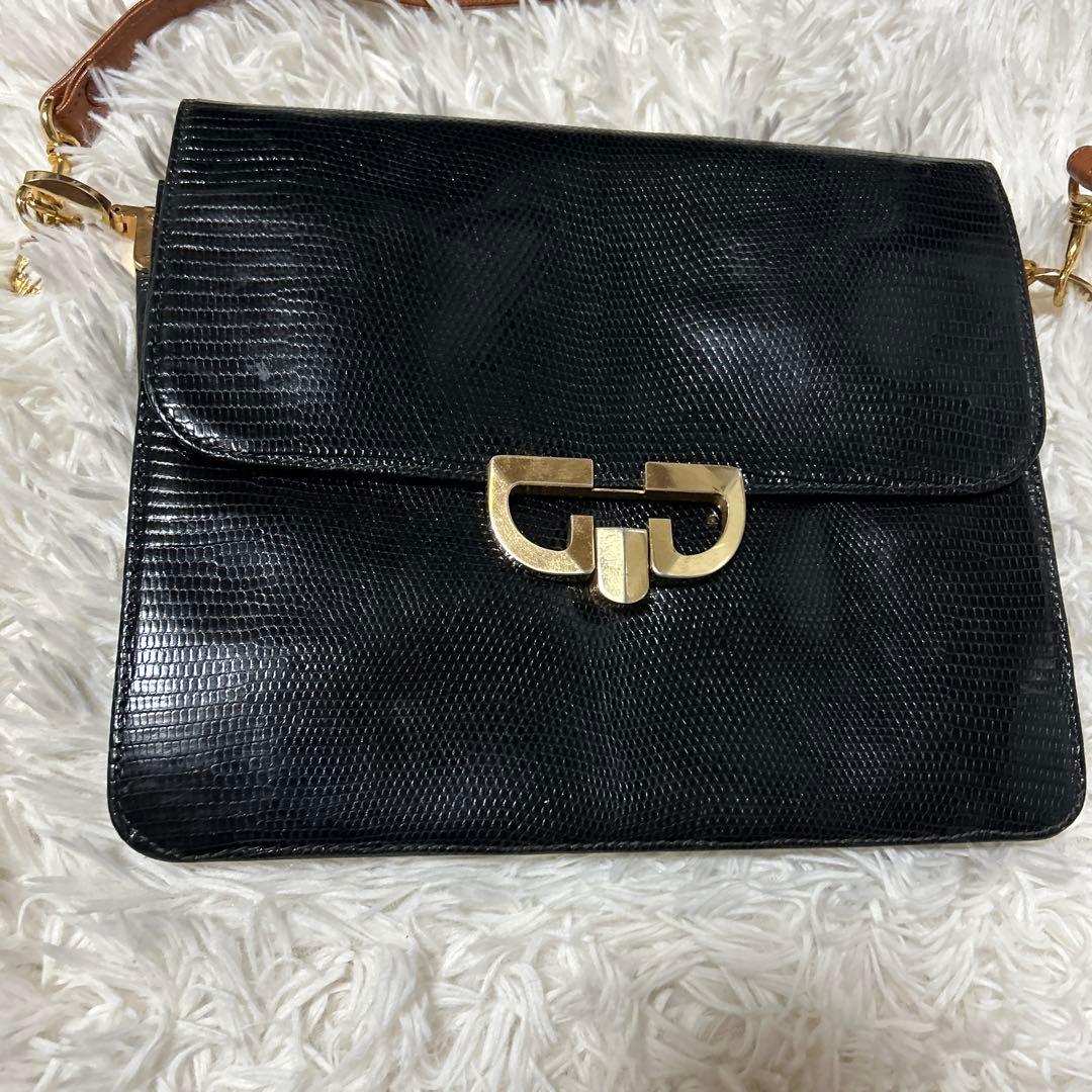 【希少】OLD GUCCI オールドグッチ　エキゾチックレザーショルダーバッグ