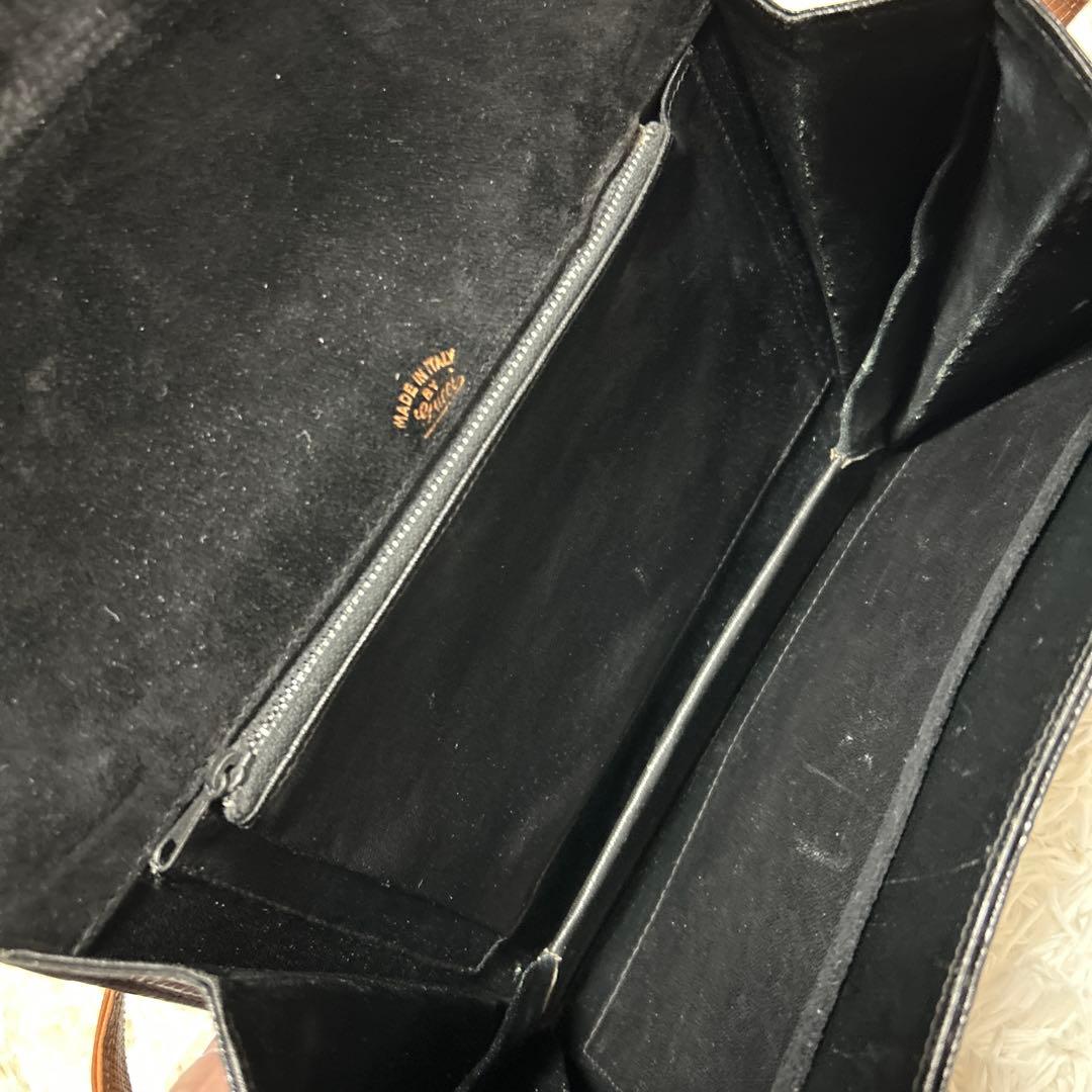 【希少】OLD GUCCI オールドグッチ　エキゾチックレザーショルダーバッグ