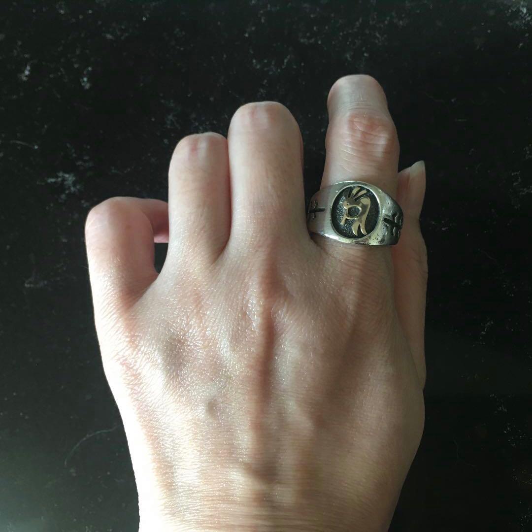 ココペリデザイン 指輪 10金 シルバー925 太め インディアンジュエリー？