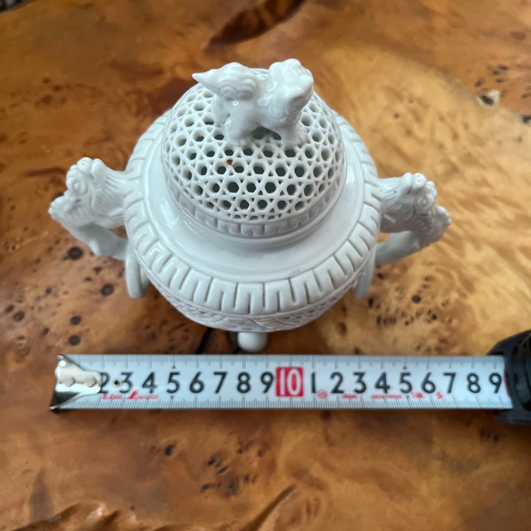 有田焼 京泉作 白磁 透遊鐶龍耳 香炉 透かしデザイン - メルカリ