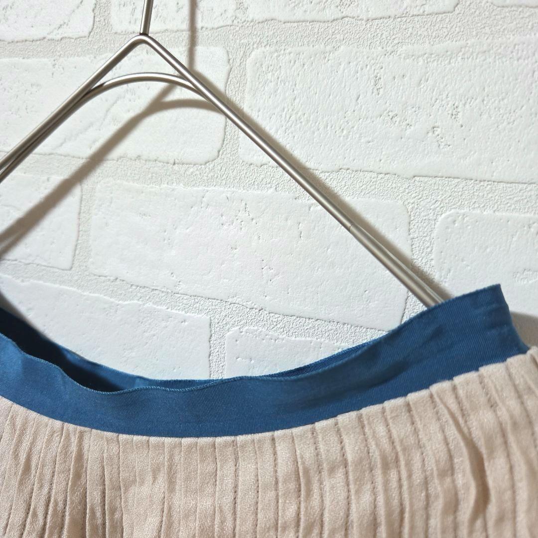 【mina perhonen　ミナ ペルホネン】　刺繍　リネン　スカート　タック