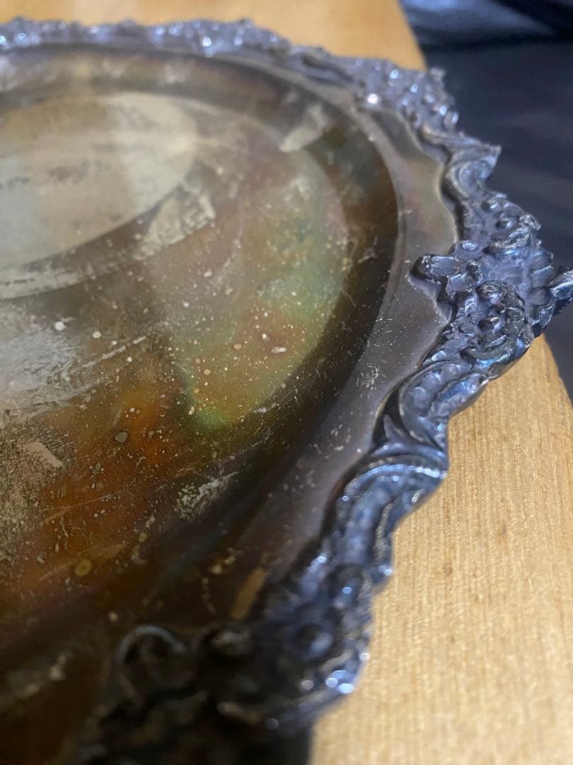 装飾用金属製トレイ インド製 アンティーク