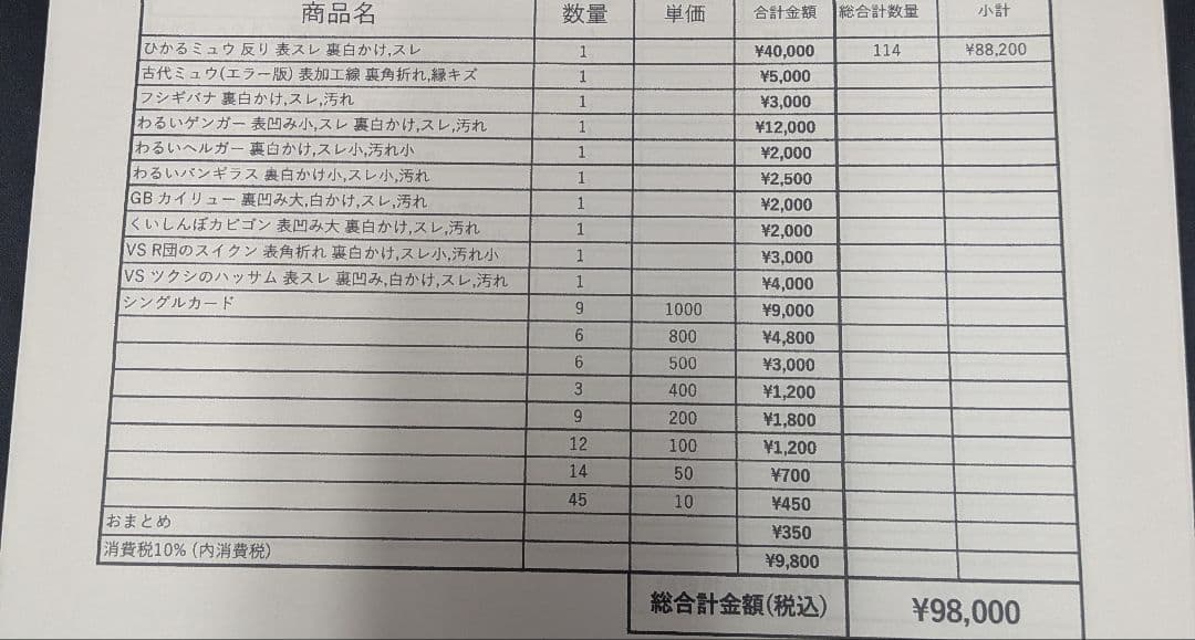 【最終値下げ】旧裏ポケモンカード　ひかるミュウ、わるいゲンガー他ぽけか　ポケカ