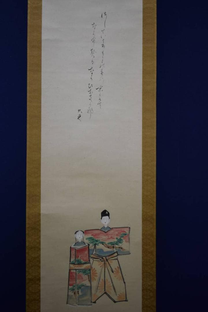 不詳/作者不詳/立雛画賛/杉題箱付/布袋屋掛軸HE-382