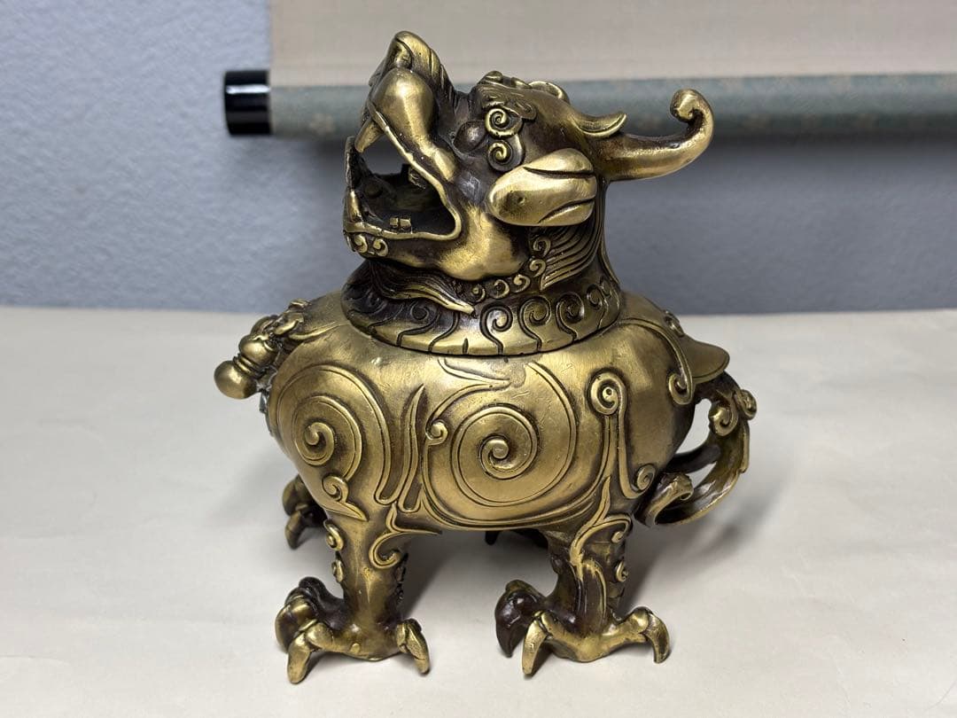 獅子香炉 大清御製 香道具